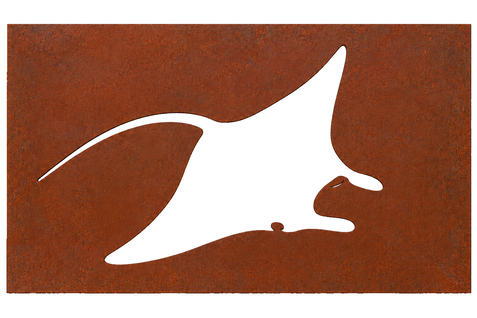 Rust Manta Ray Silhouette
