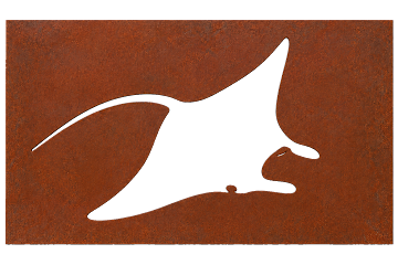 Rust Manta Ray Silhouette