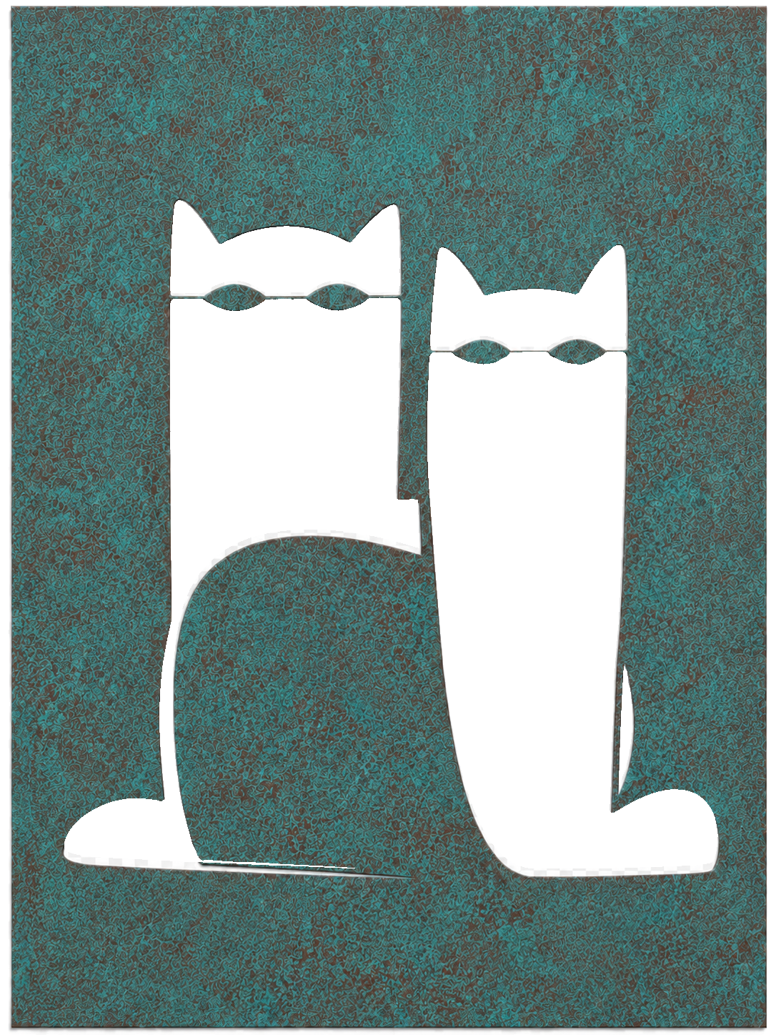 Silhouette Cats, Verdigris Patina