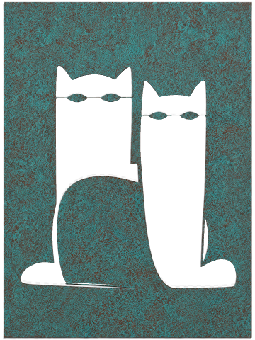 Silhouette Cats, Verdigris Patina