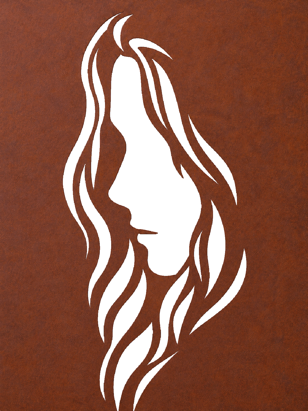 Flowing Woman Silhouette, Rust Patina