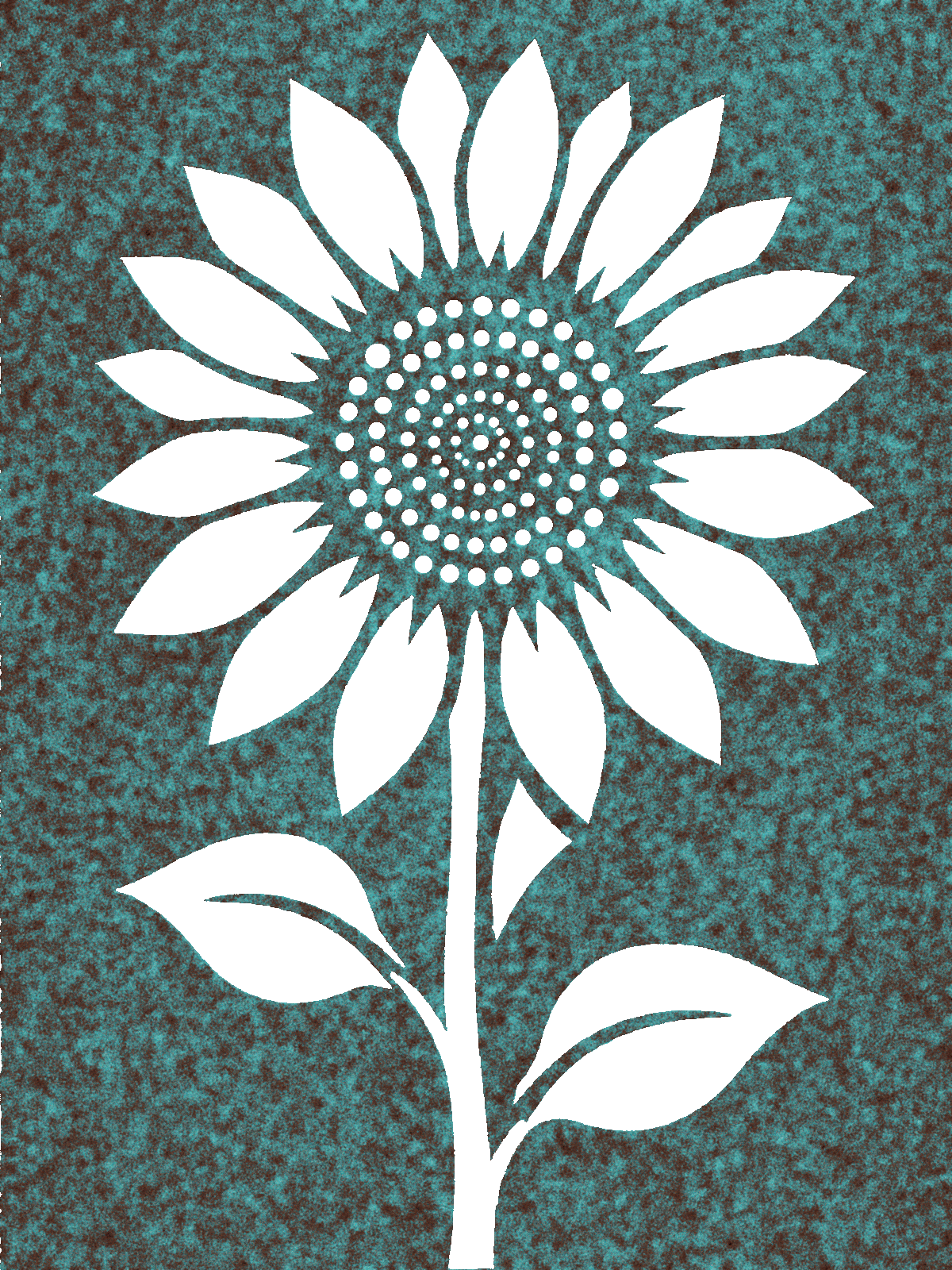 Turquoise Sunflower, Verdigris Patina