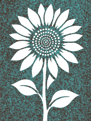 Turquoise Sunflower, Verdigris Patina