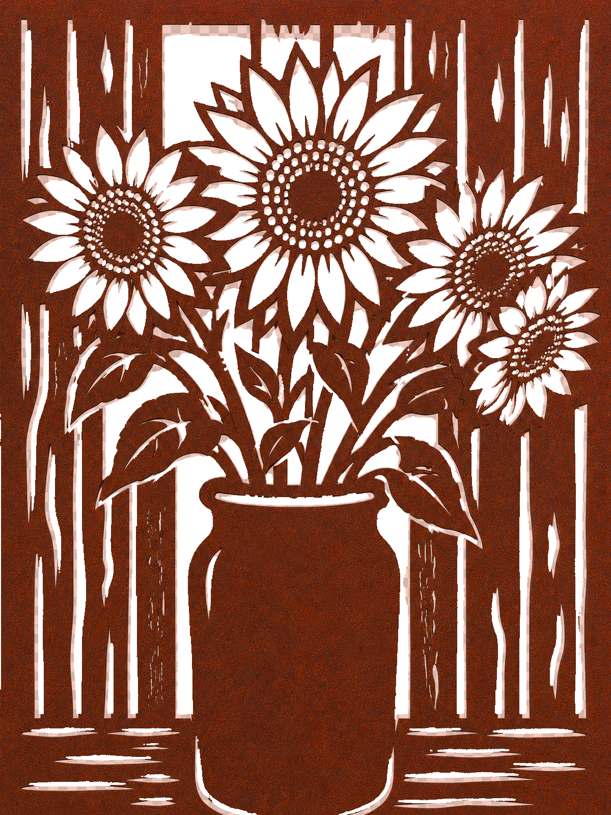 Sunflower Vase, Rust Patina