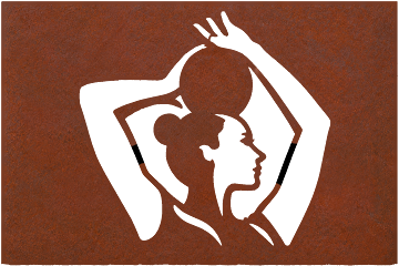 Rust Silhouette Dancer Canvas