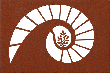 Rust Spiral Botanical Cutout