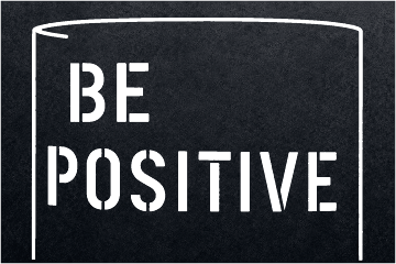 Be Positive Dark Typography, Black 