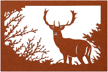 Copper Stag Woodland Silhouette