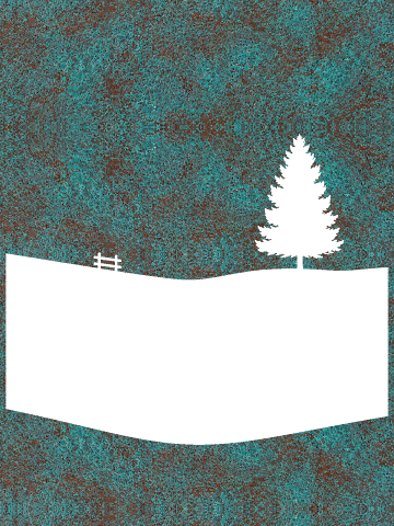 Pine Silhouette Landscape, Verdigris Patina