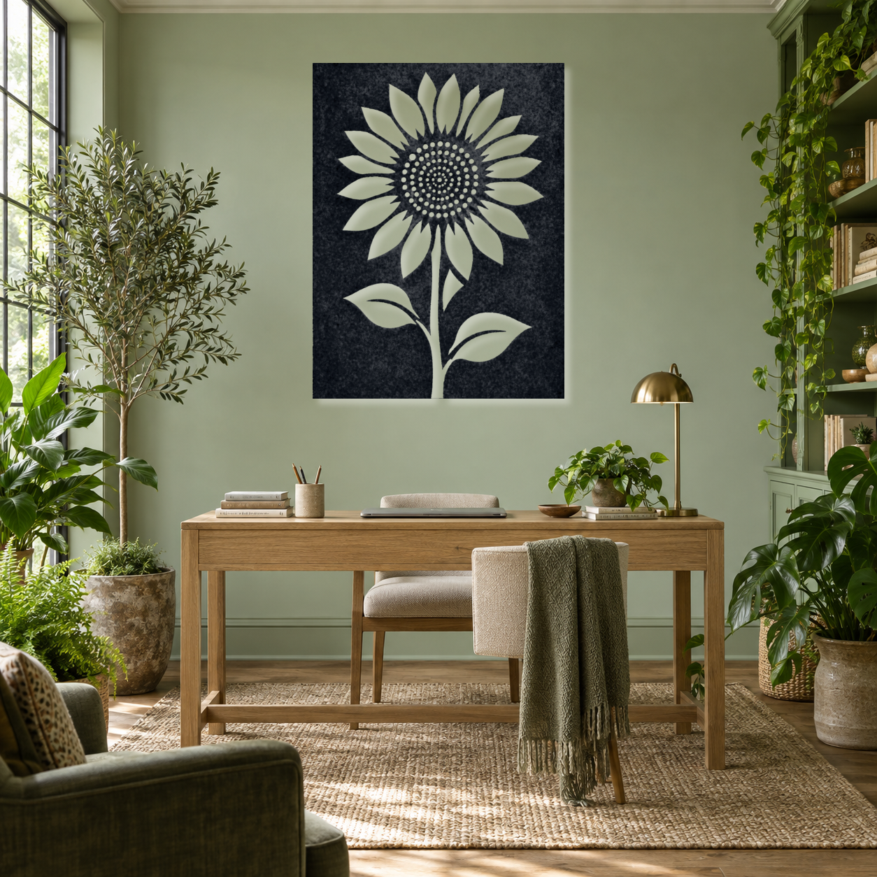 Brilliant Sunflowers, Black