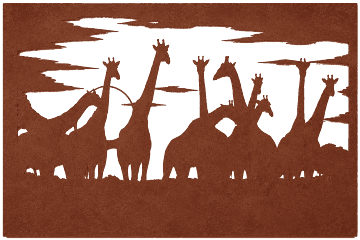 Savanna Giraffe Silhouette Canvas