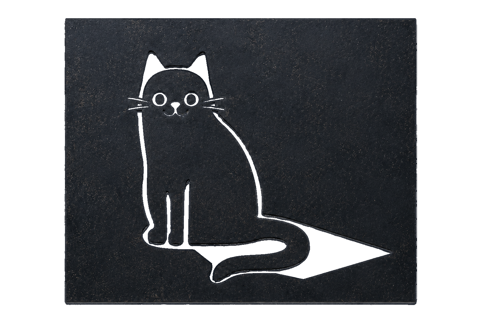 Shadow Cat Geometric Canvas, Black