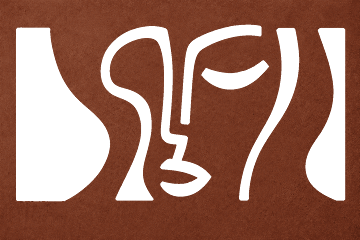 Terracotta Abstract Face Art