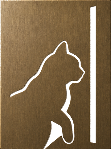Minimalist Wood Cat, Bronze 