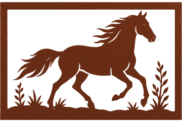 Rustic Running Horse Silhouette