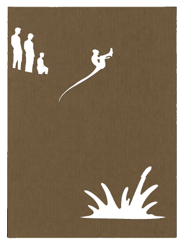 Playful Silhouette Leap, Bronze 