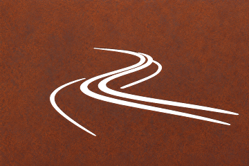 Rust Curve Abstract Canvas