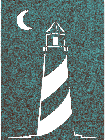 Moonlit Lighthouse, Verdigris Patina 