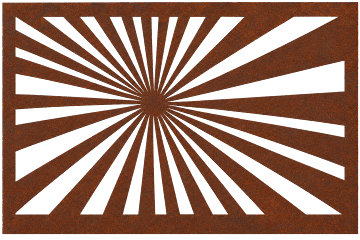 Rust Sunburst Geometric Canvas