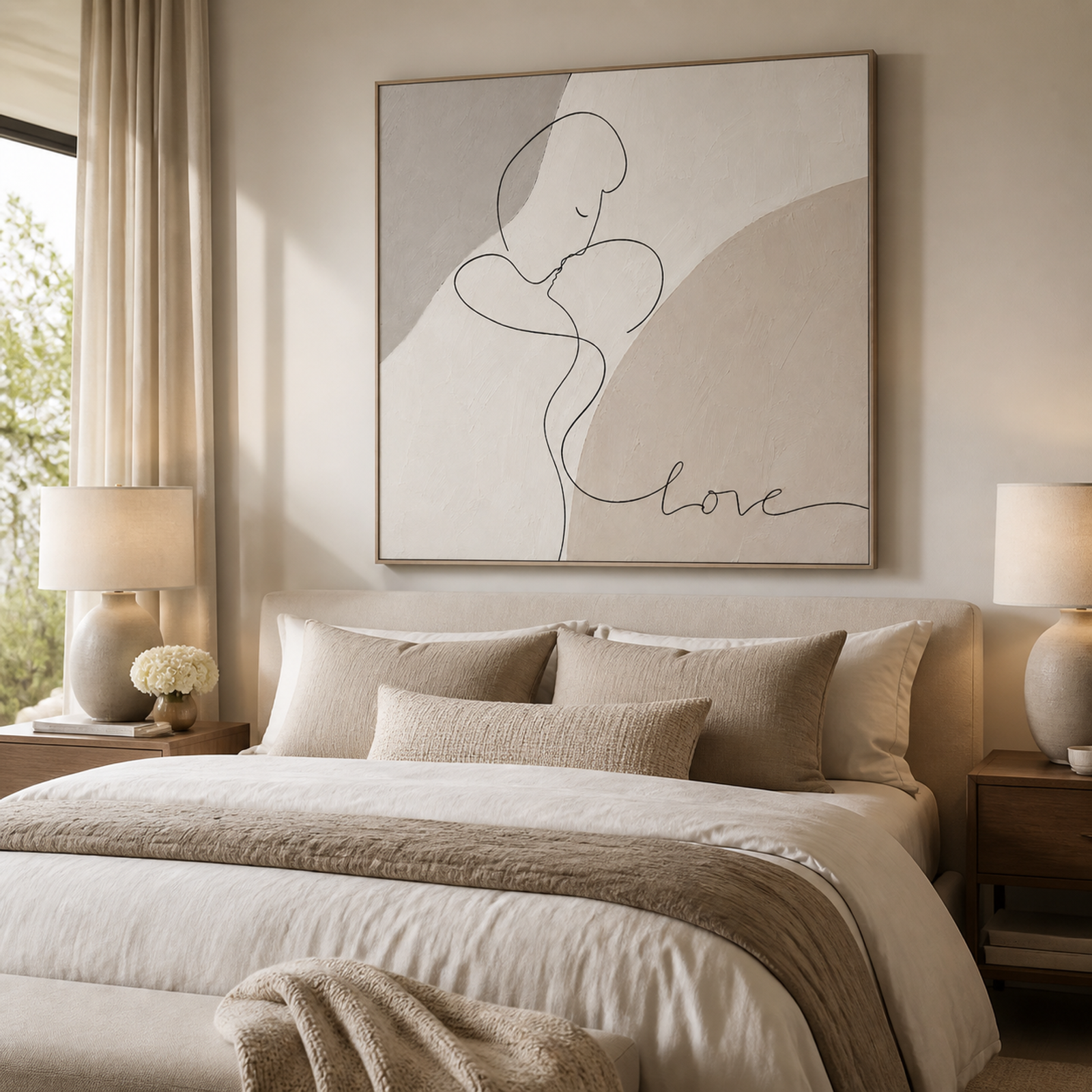 Minimalist Love Line Art