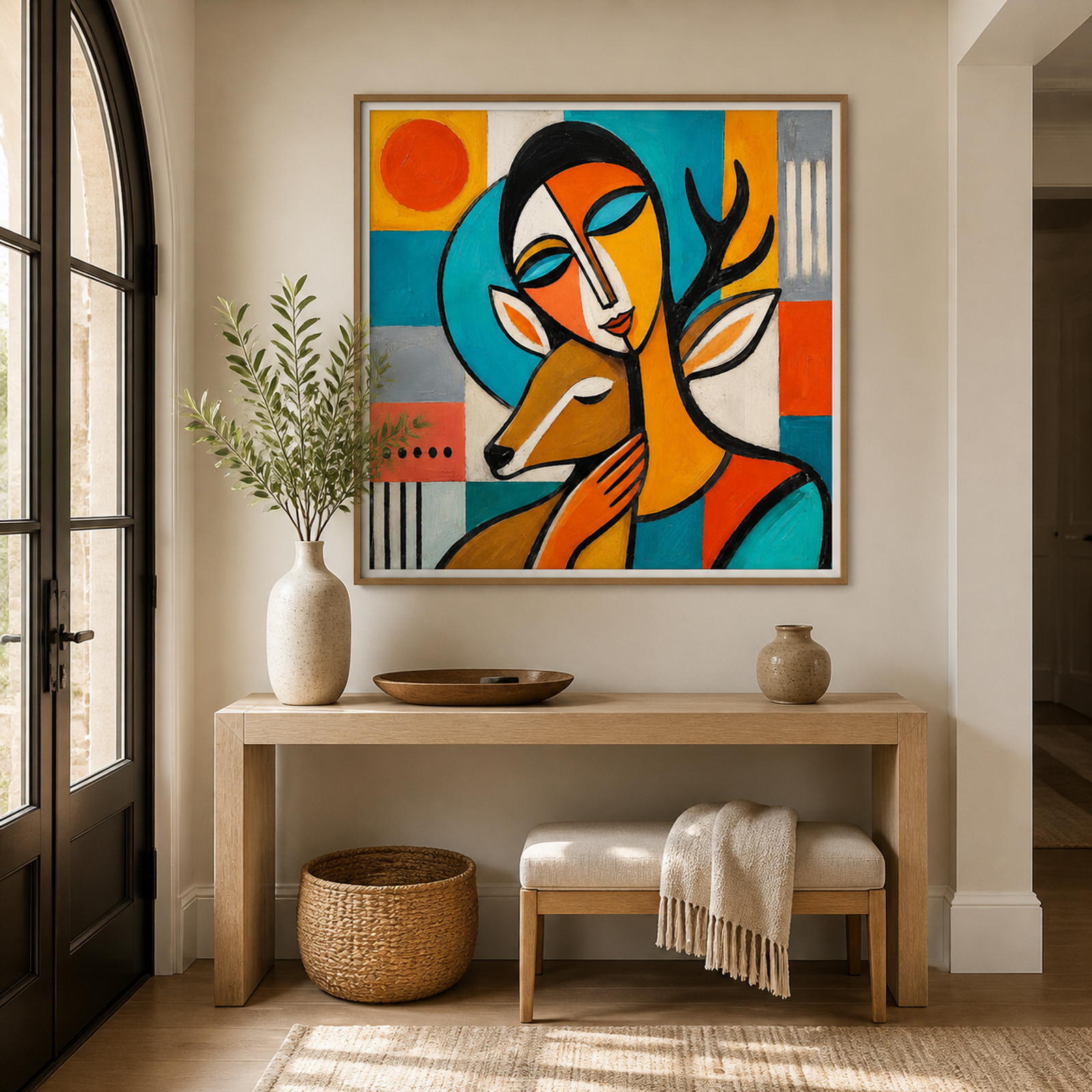 Sunlit Muse With Deer