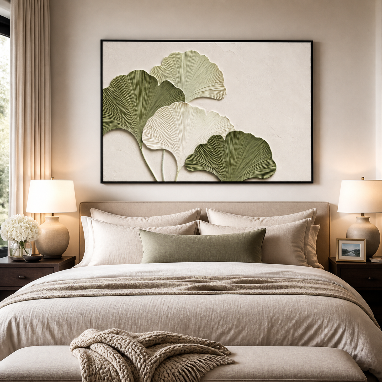 Serene Ginkgo Leaf Relief