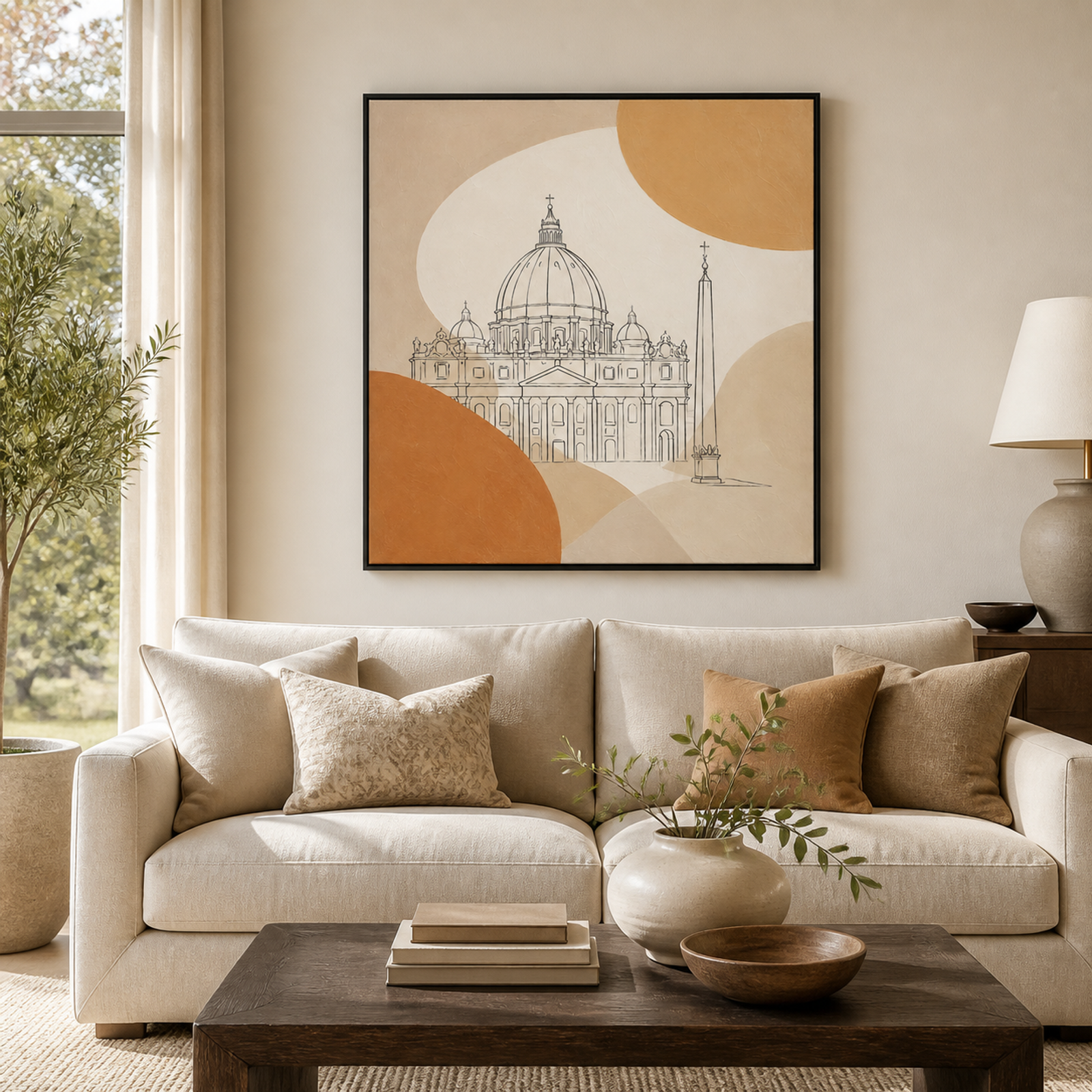 Warm Basilica Line Art