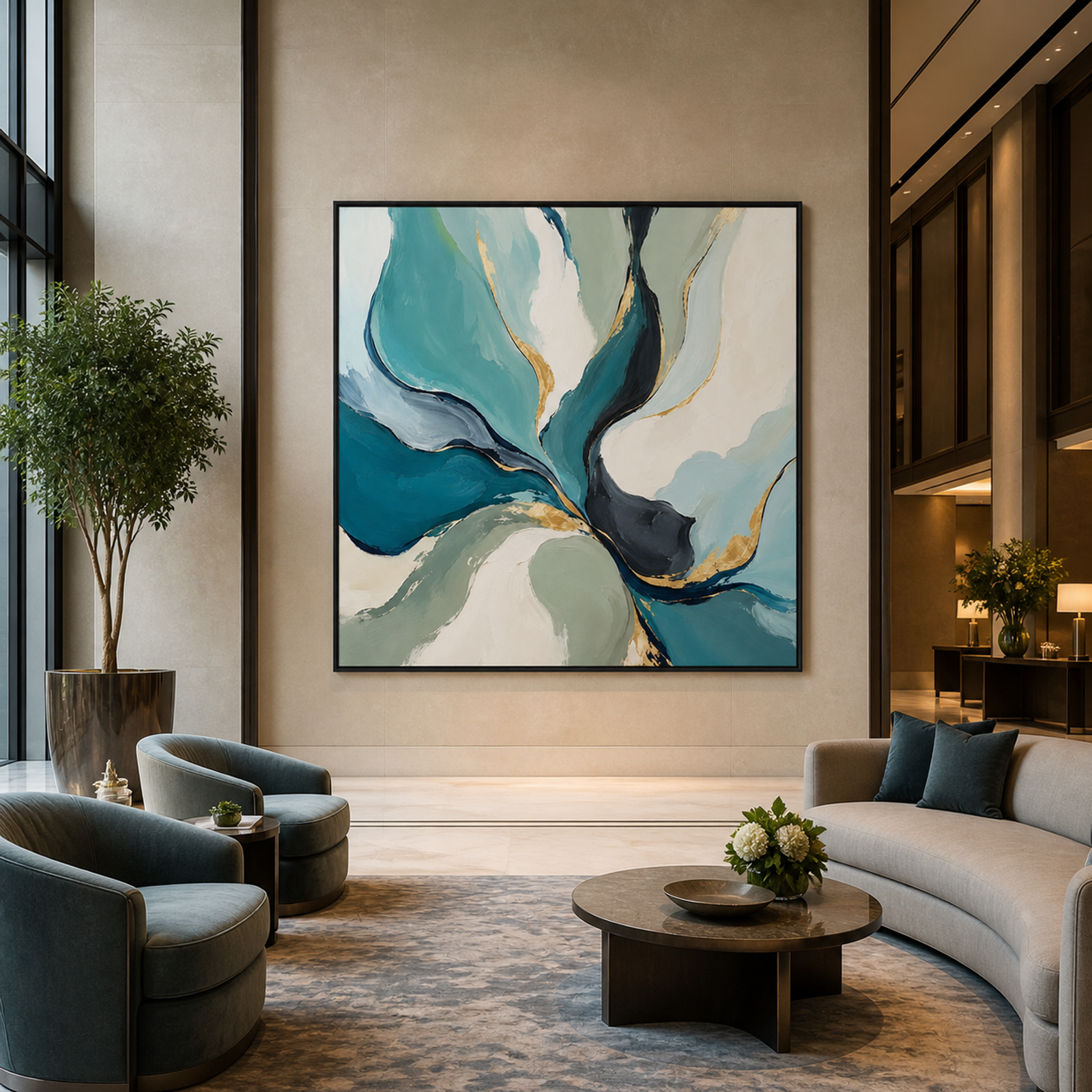 Teal Gilded Flow