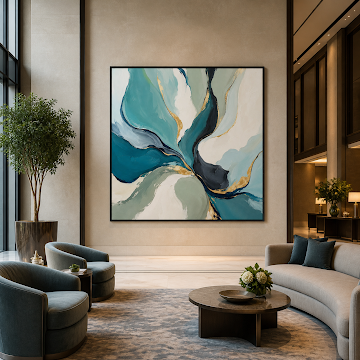 Teal Gilded Flow