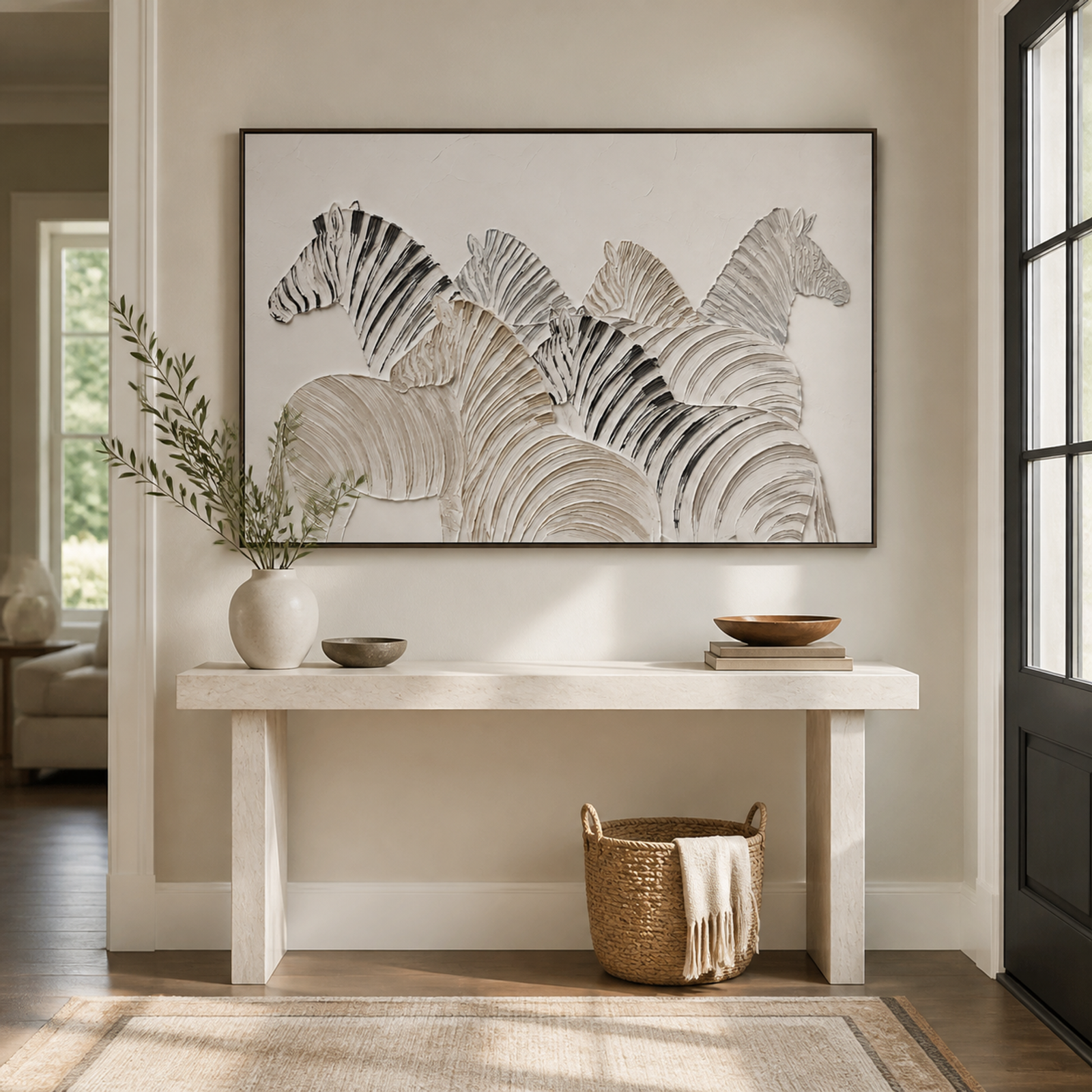 Textured Zebra Gathering
