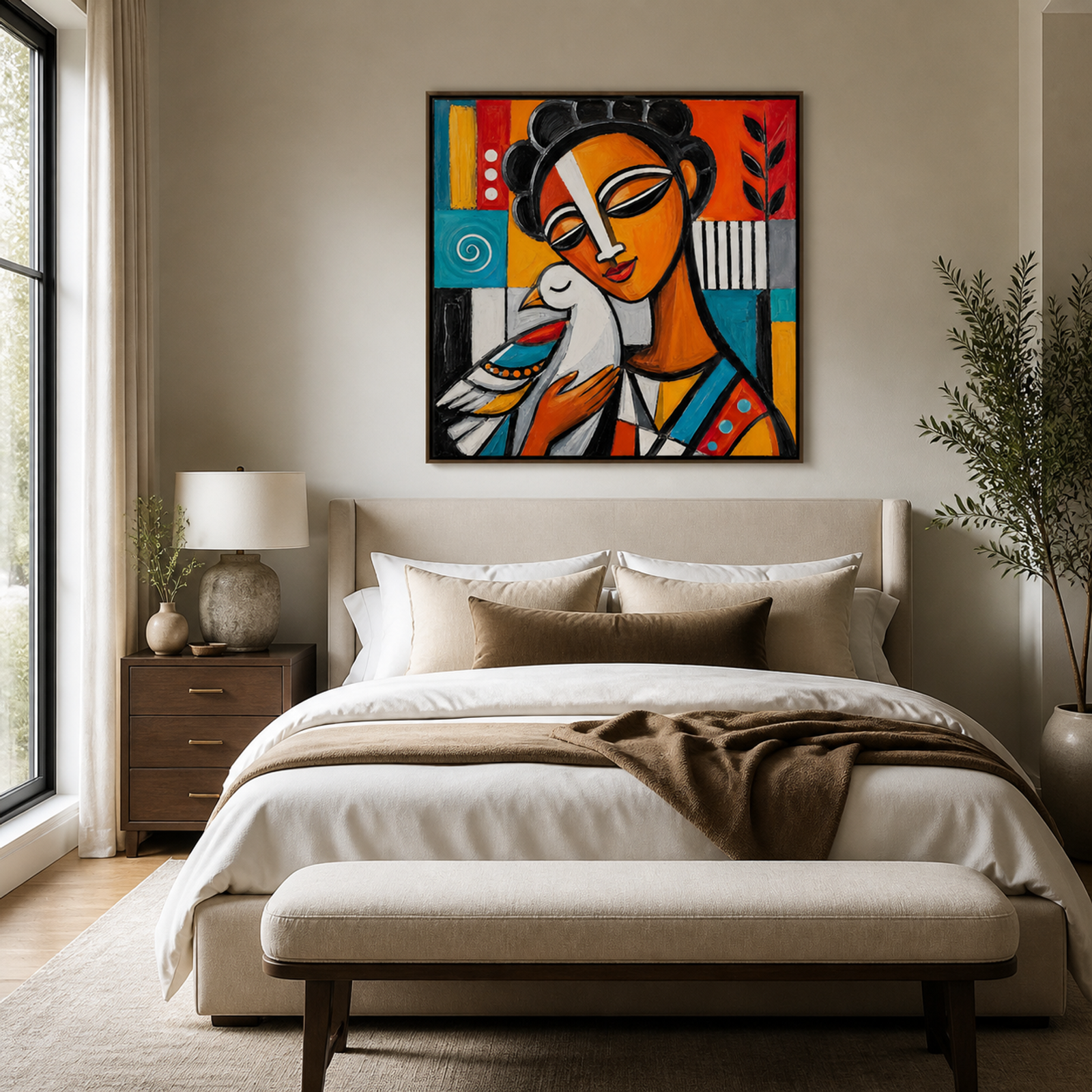 Vibrant Woman With Dove