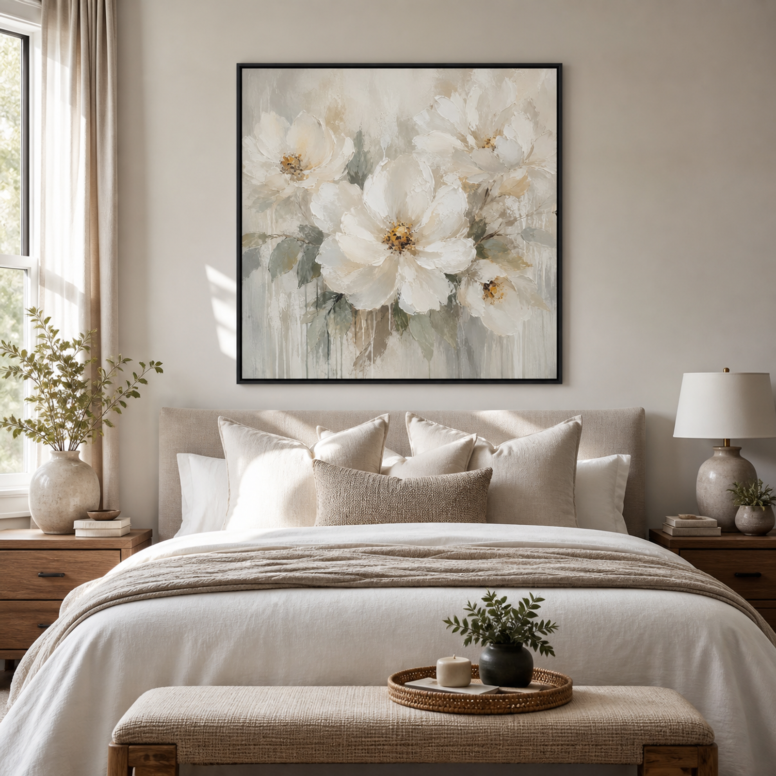 Soft White Floral Bloom