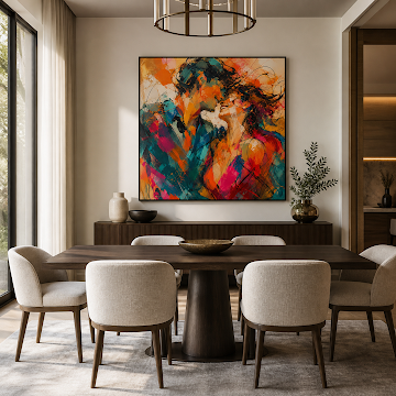 Vibrant Romantic Embrace