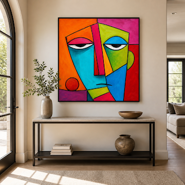 Bold Cubist Face
