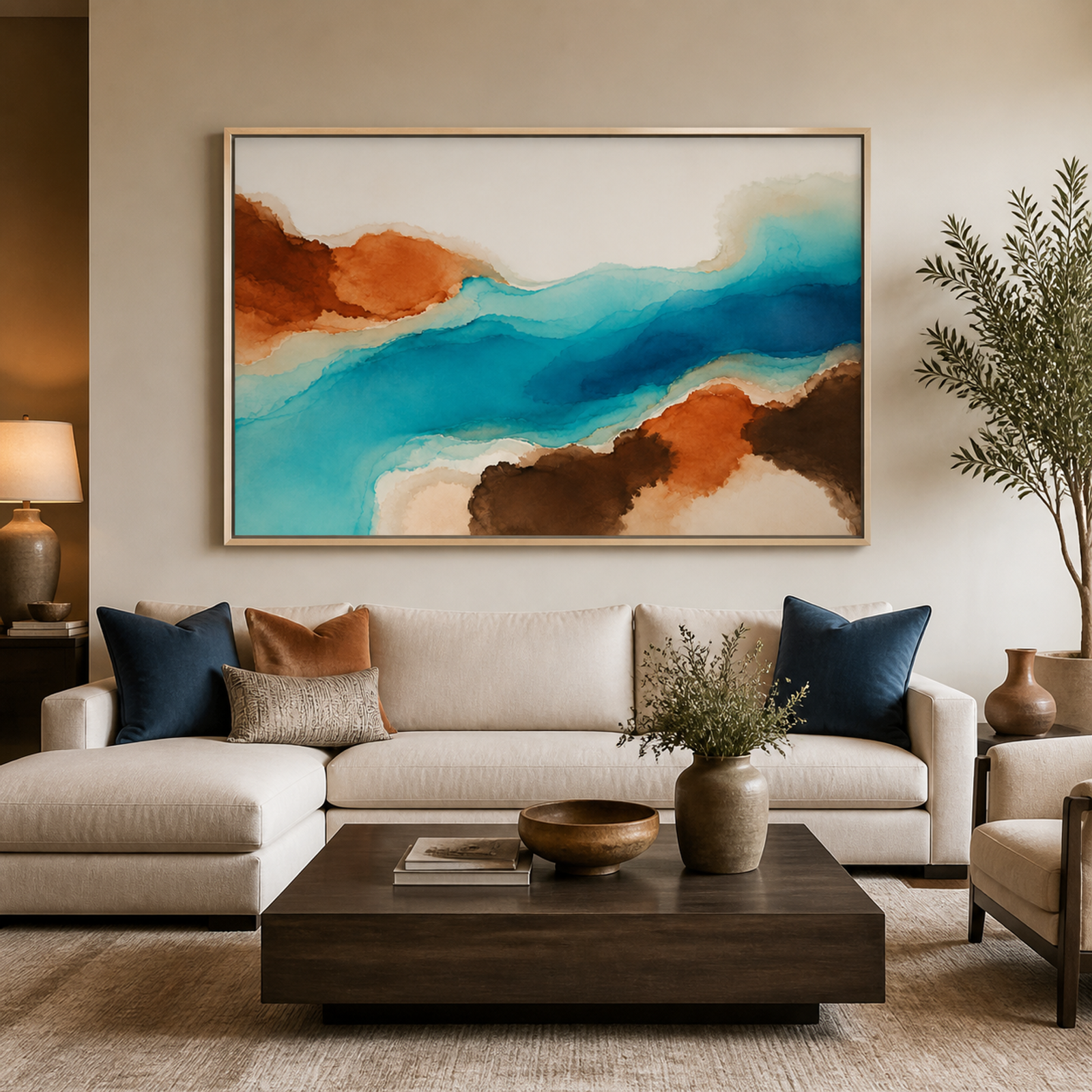 Turquoise Earthflow Abstract