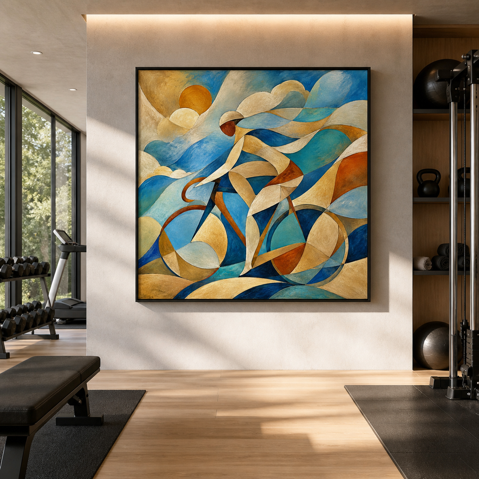 Sunlit Abstract Cyclist