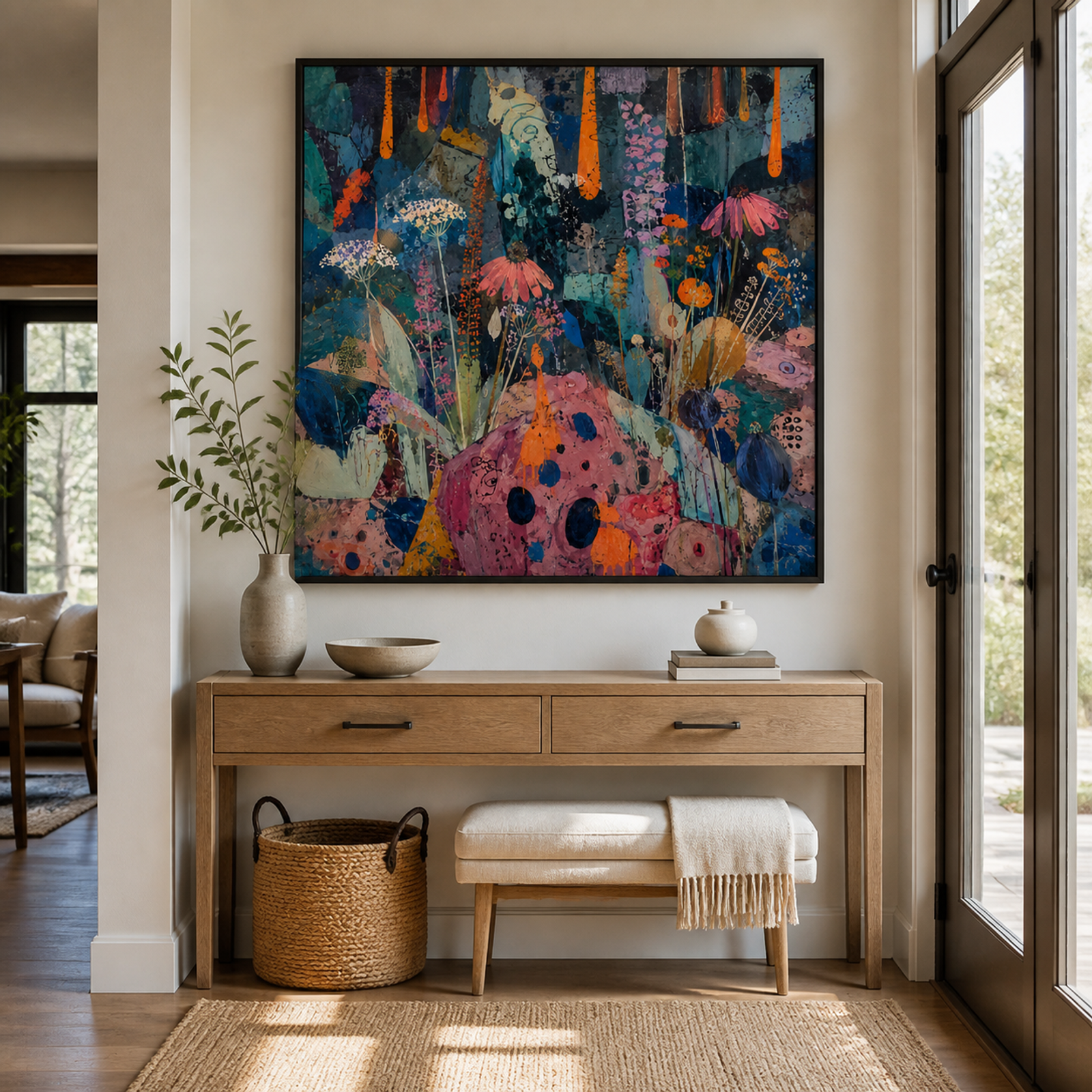 Vivid Abstract Wildflower Garden