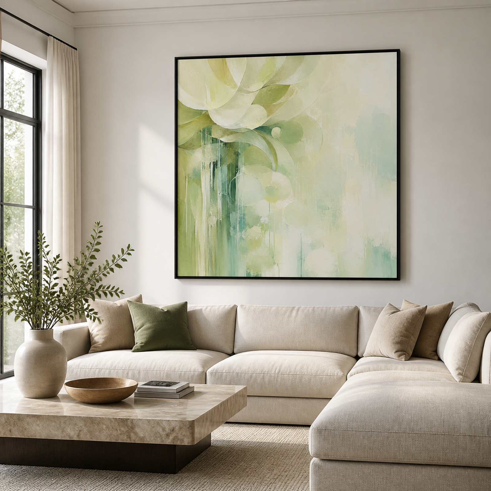 Soft Green Botanical Abstract