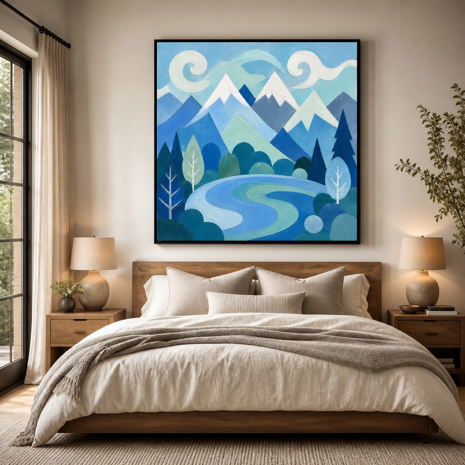 Serene Blue Mountain River