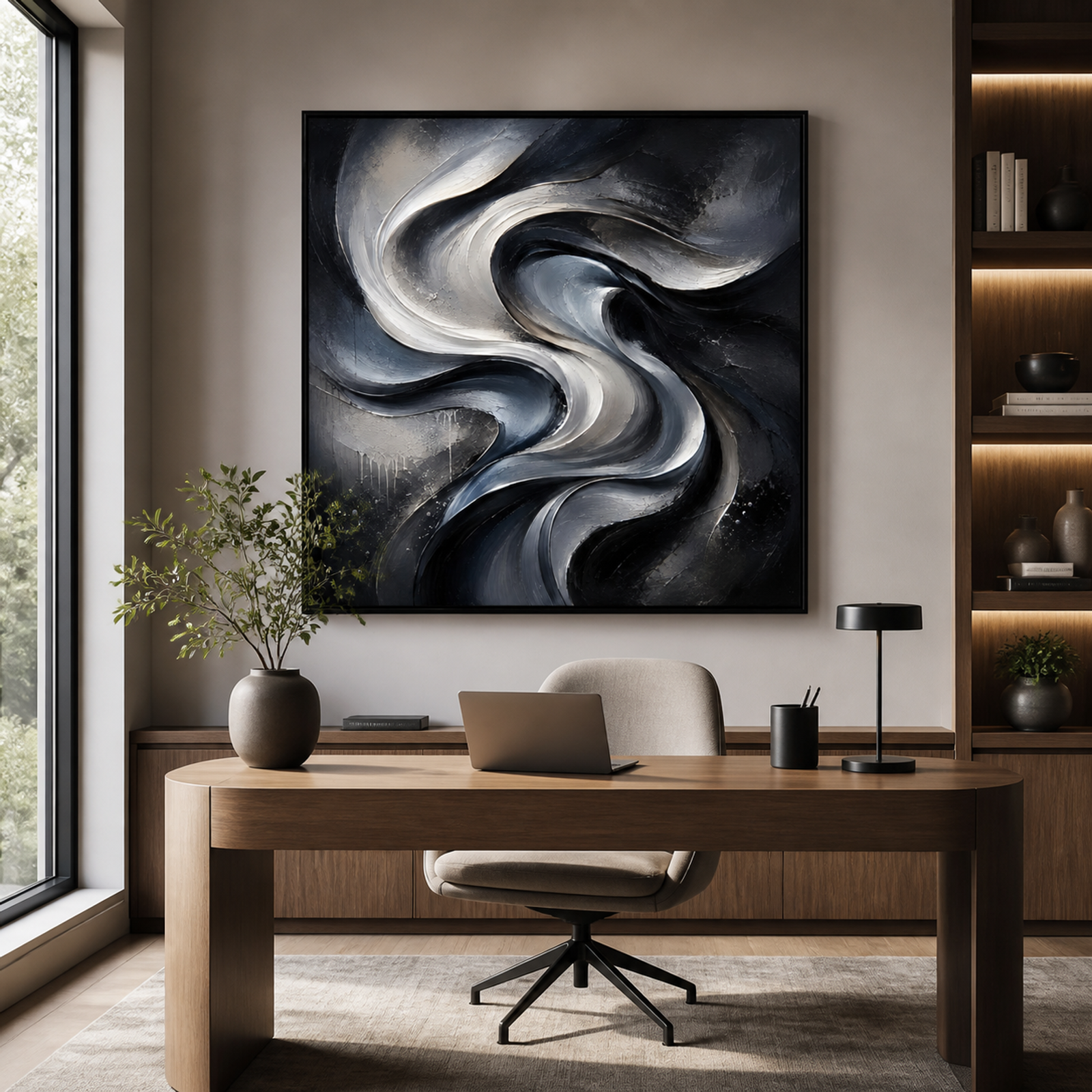 Monochrome Flow Abstract