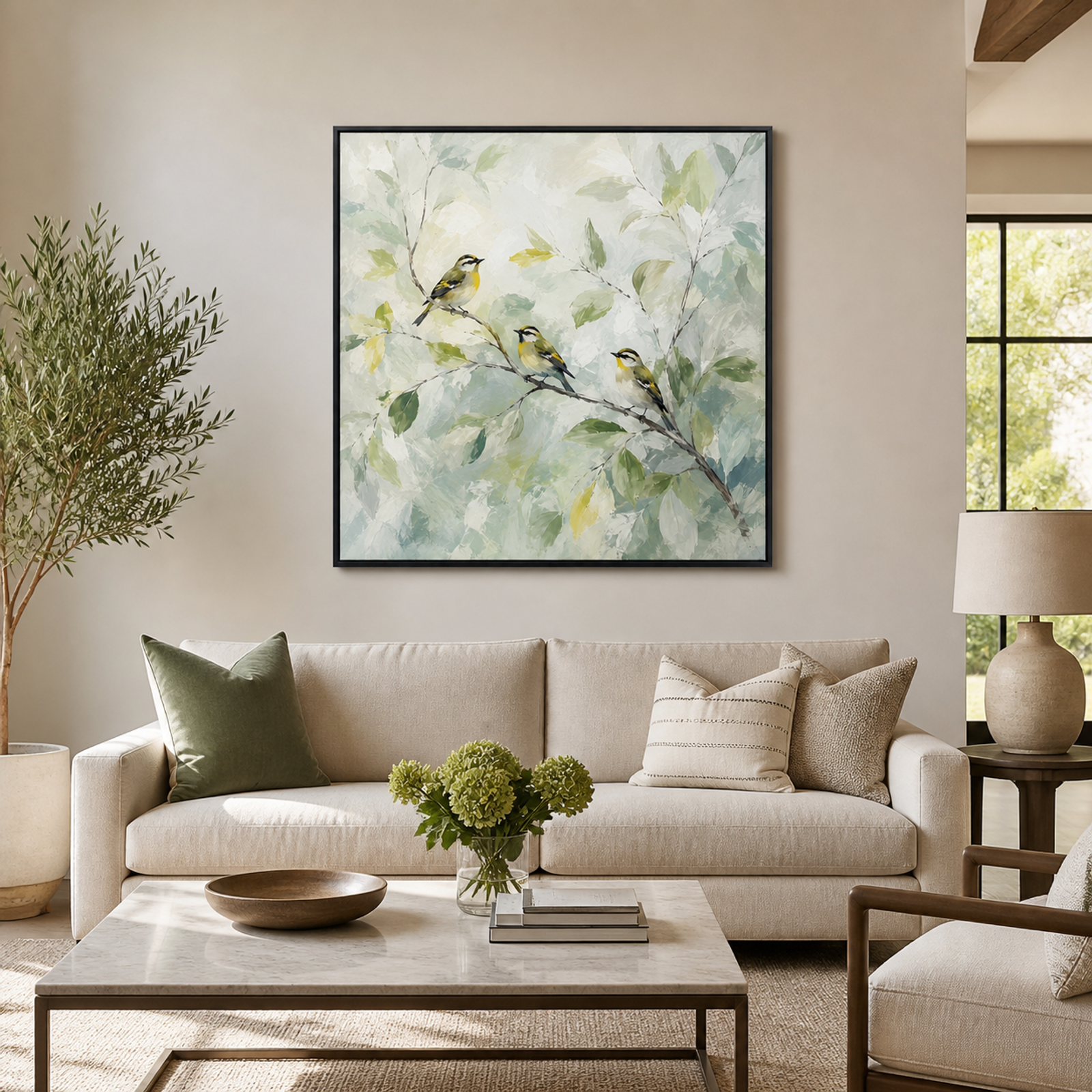 Serene Songbirds in Greenery