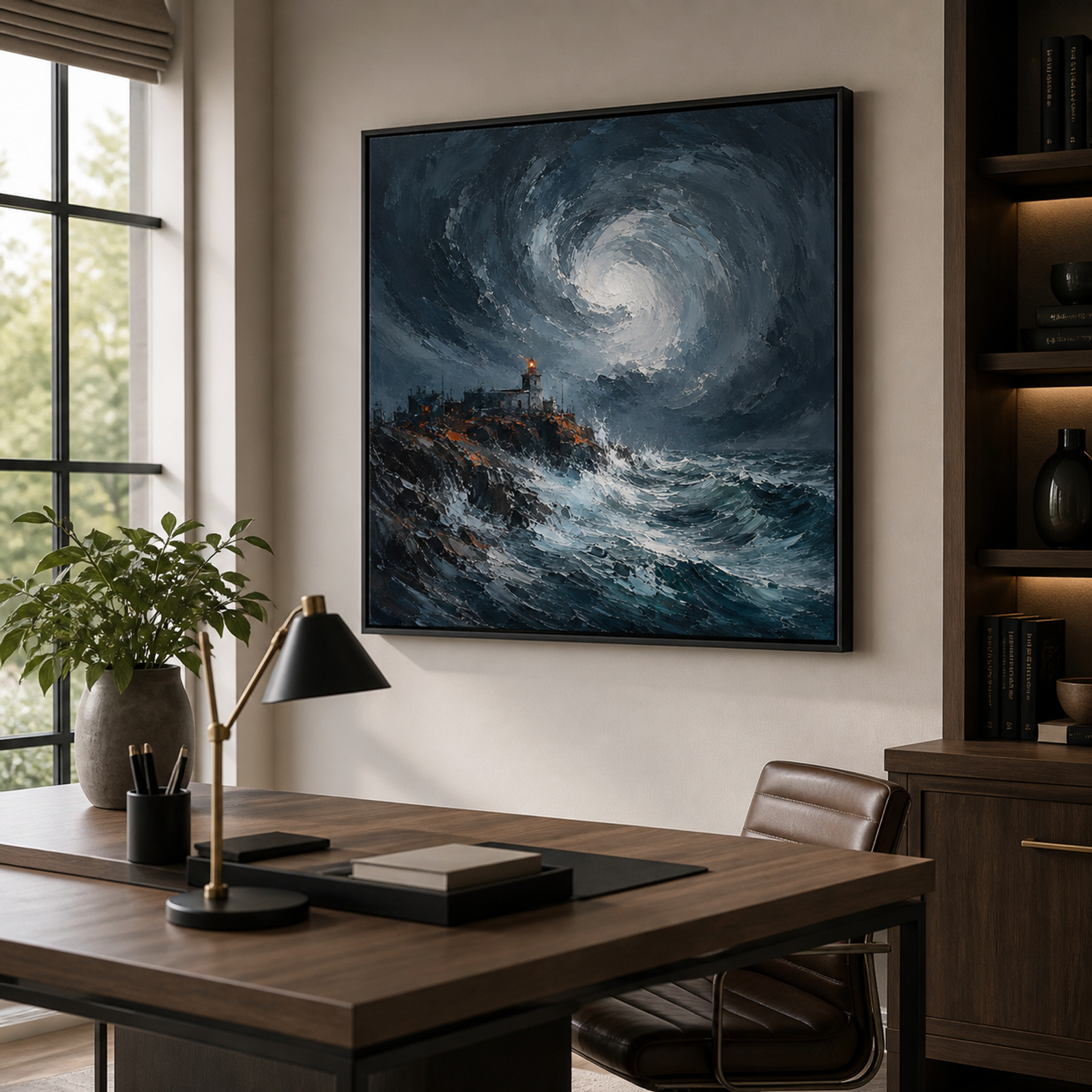 Stormlit Coastal Lighthouse