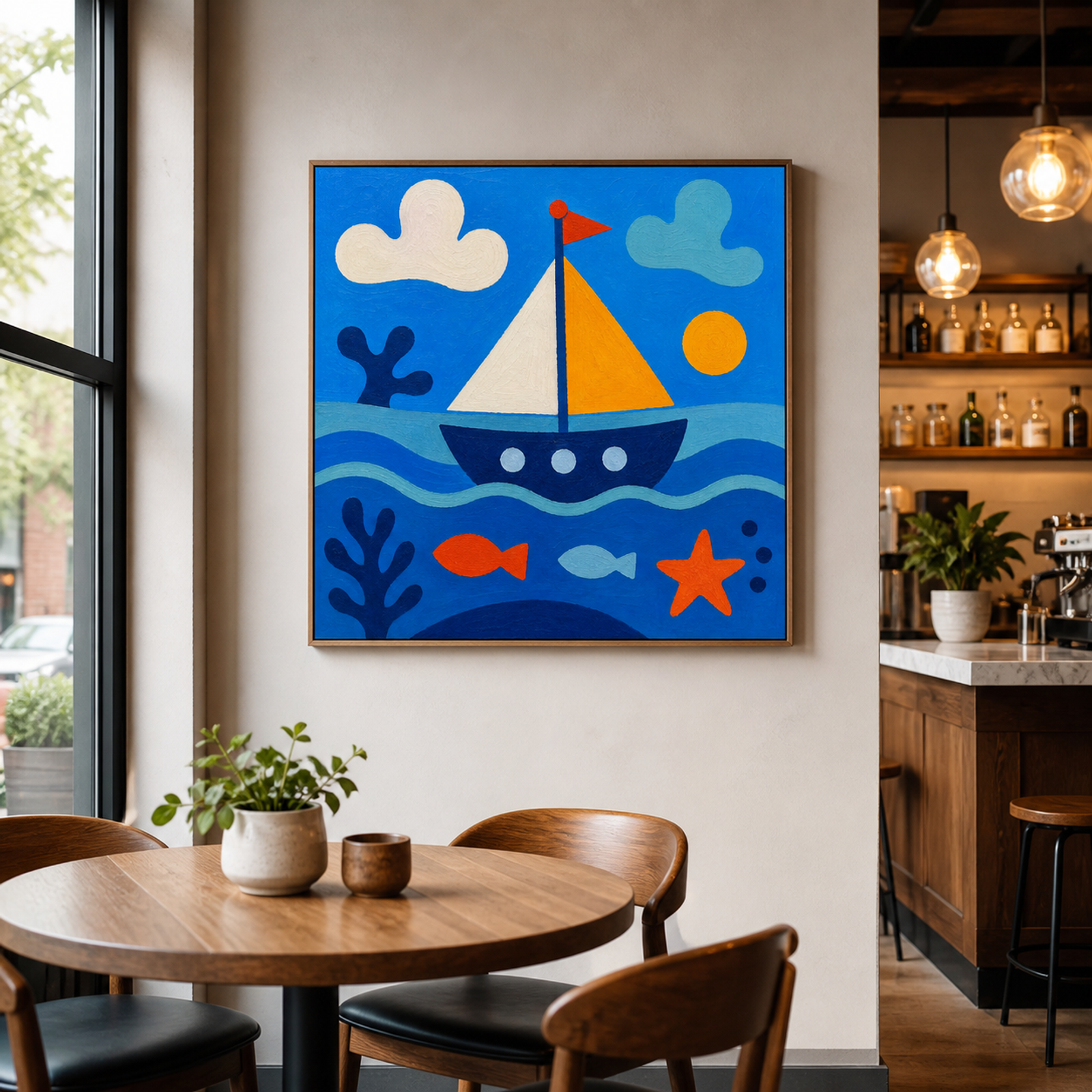 Playful Sailboat Seascape