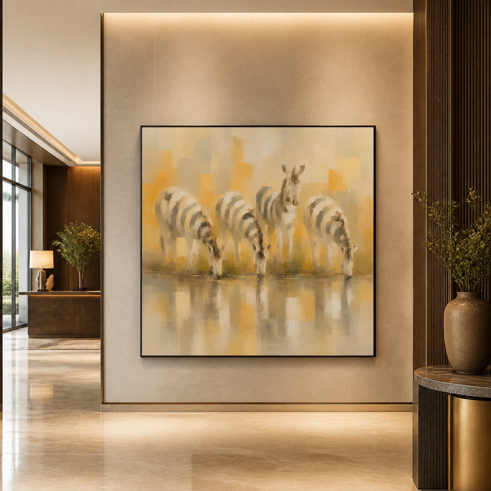 Golden Zebra Reflections