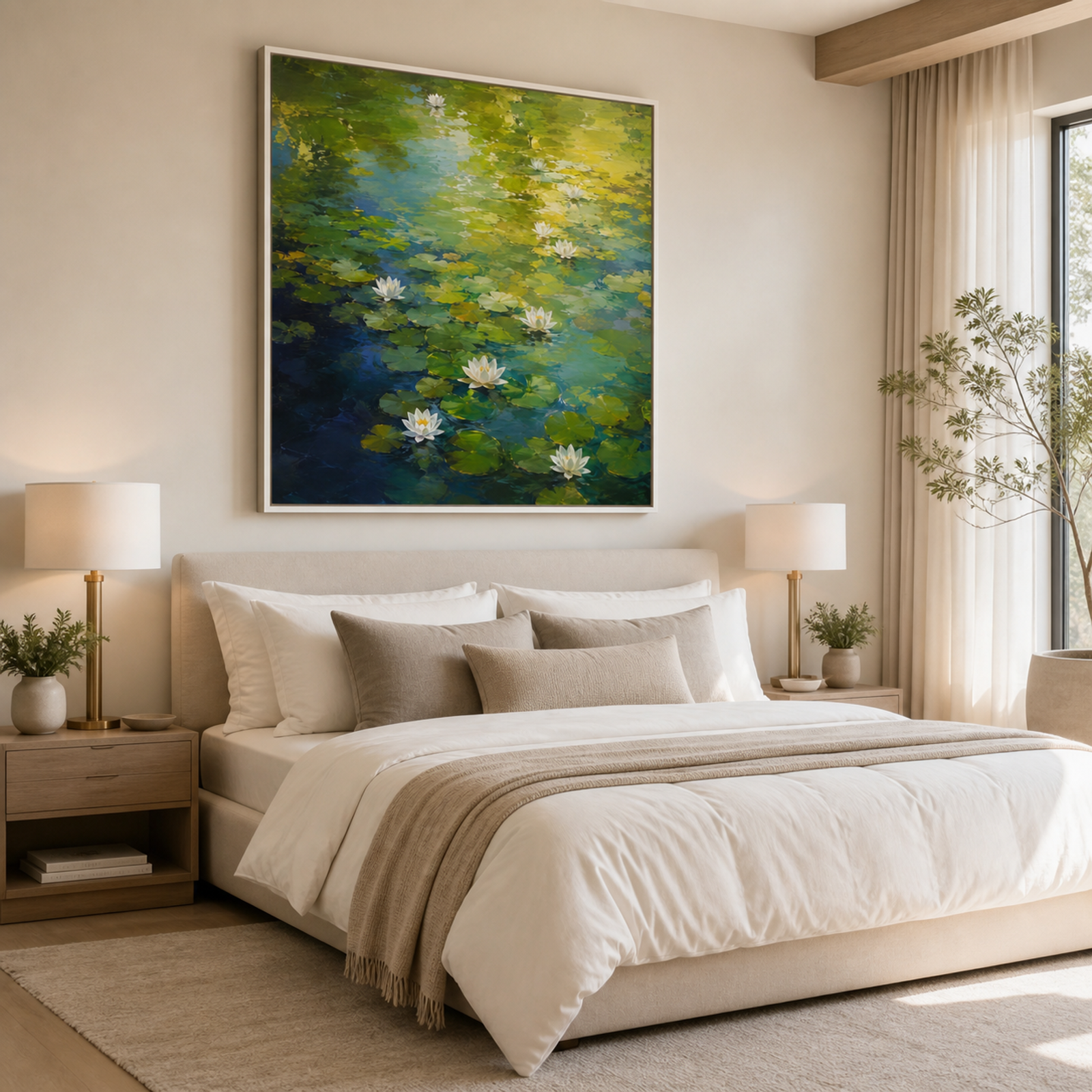 Serene Water Lily Pond