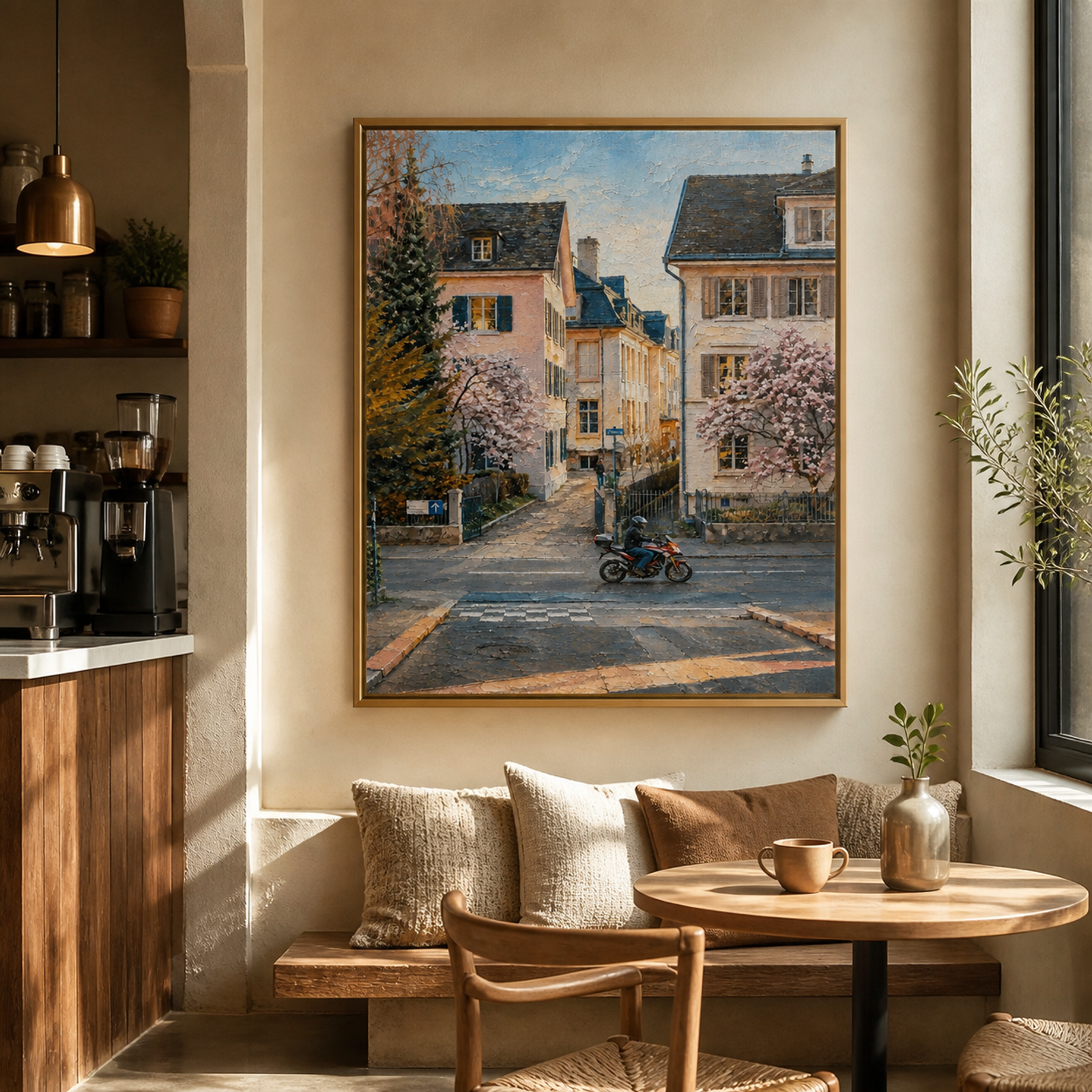 Sunlit Village Street