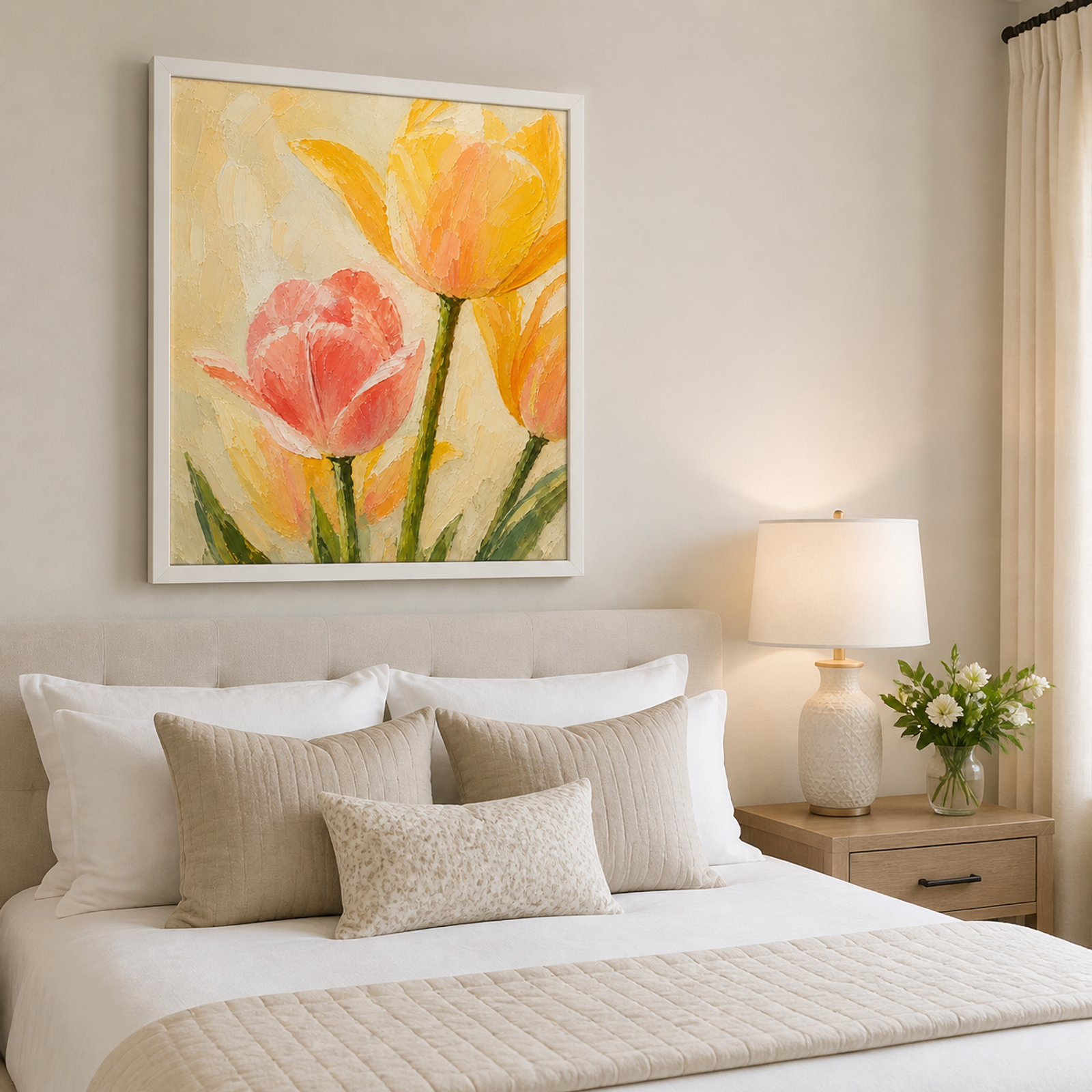 Sunlit Tulip Garden