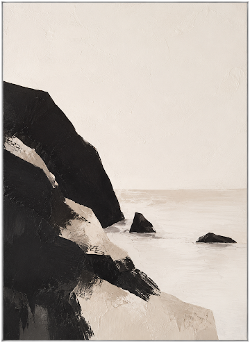 Monochrome Coastal Cliffs