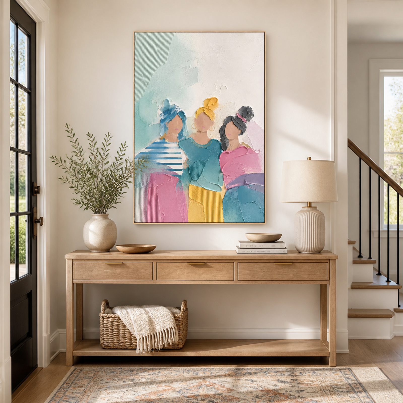 Pastel Sisters Portrait