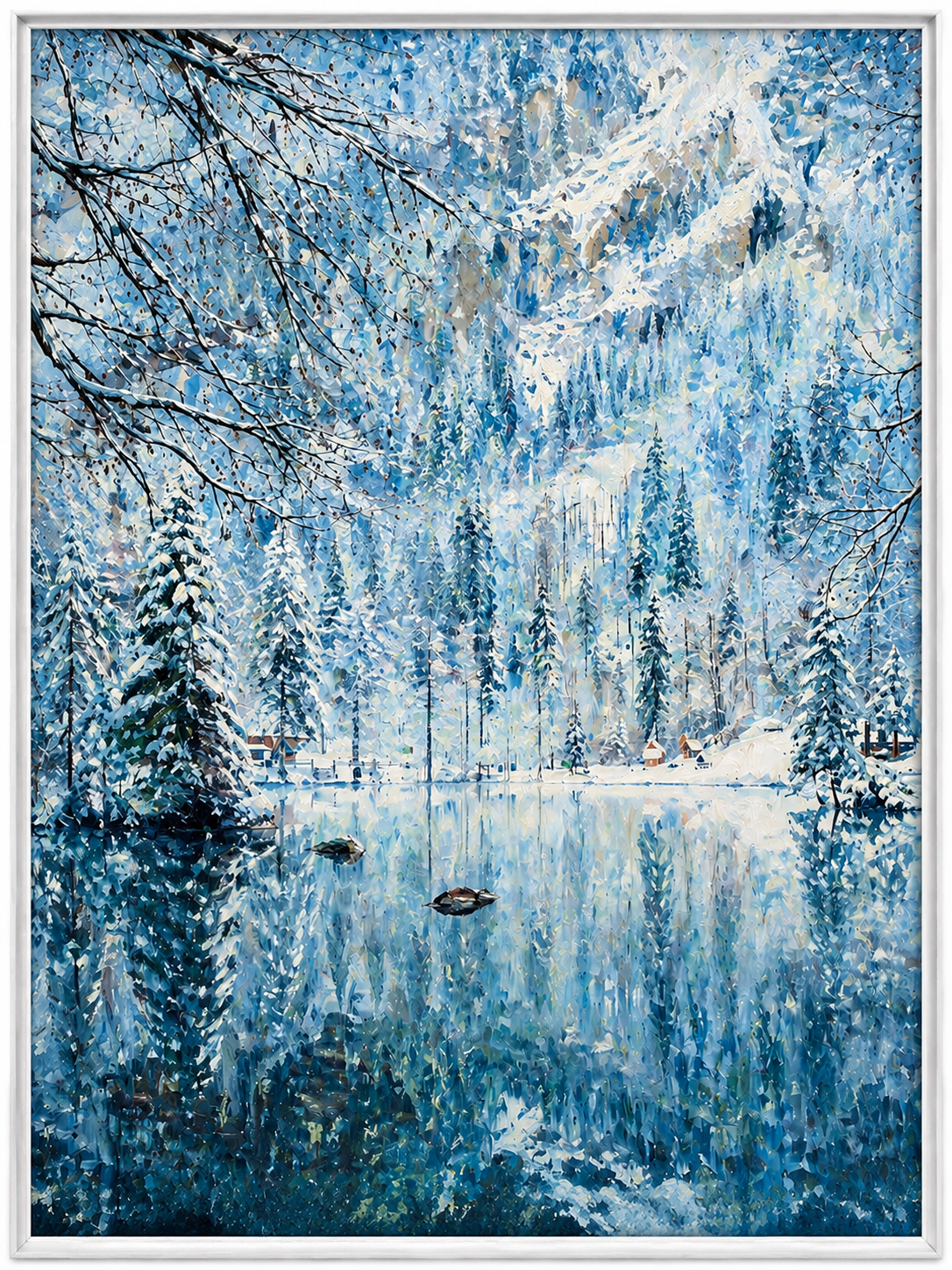 Winter Forest Lake Serenity